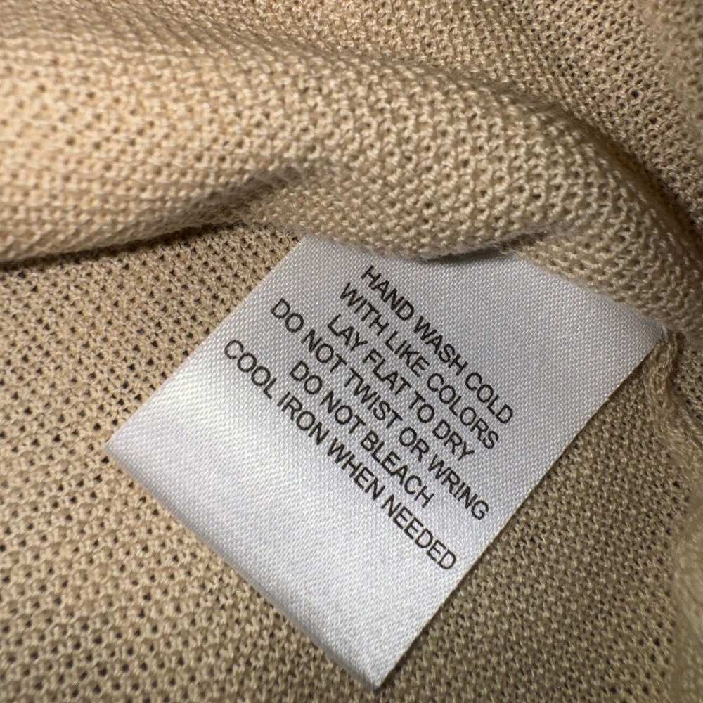 Northern Isles Premium Mens XL Tan Silk Cotton Blend V-Neck Sweater Beige Knit - Picture 10 of 14
